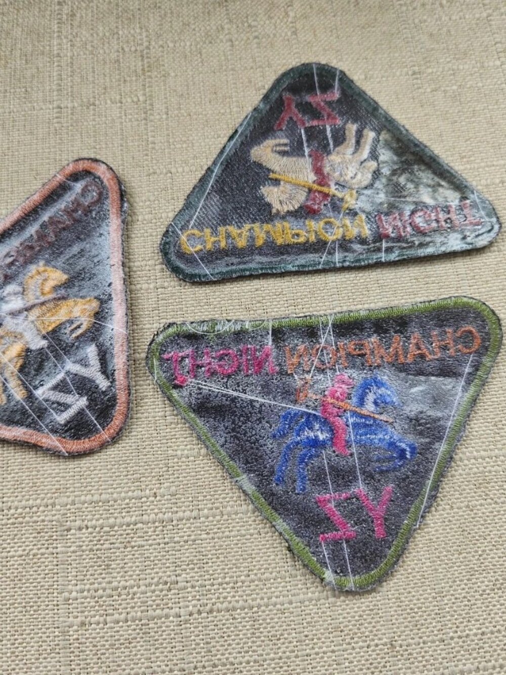 Lot of 3 Iron on Patches for Jackets Clothes Craft Embroidery Champion Night NEW - Picture 11 of 12